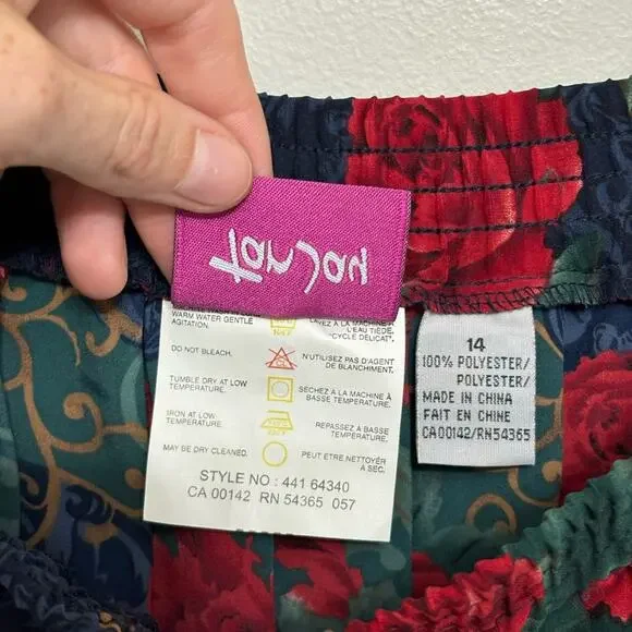 Vintage 90s Floral Pleated Midi Skirt - Size 14 - Picture 5 of 5